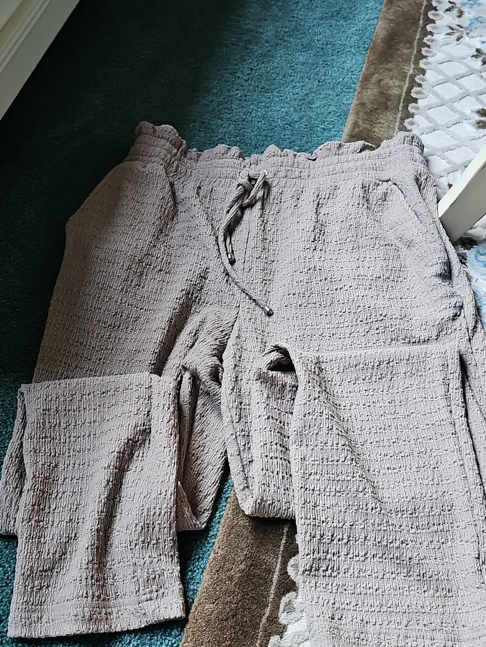 Women’s Waffle Knit Drawstring Pants - Taupe